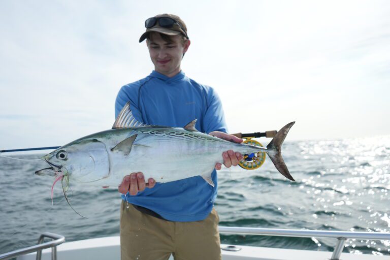 Ben with false albacore cover